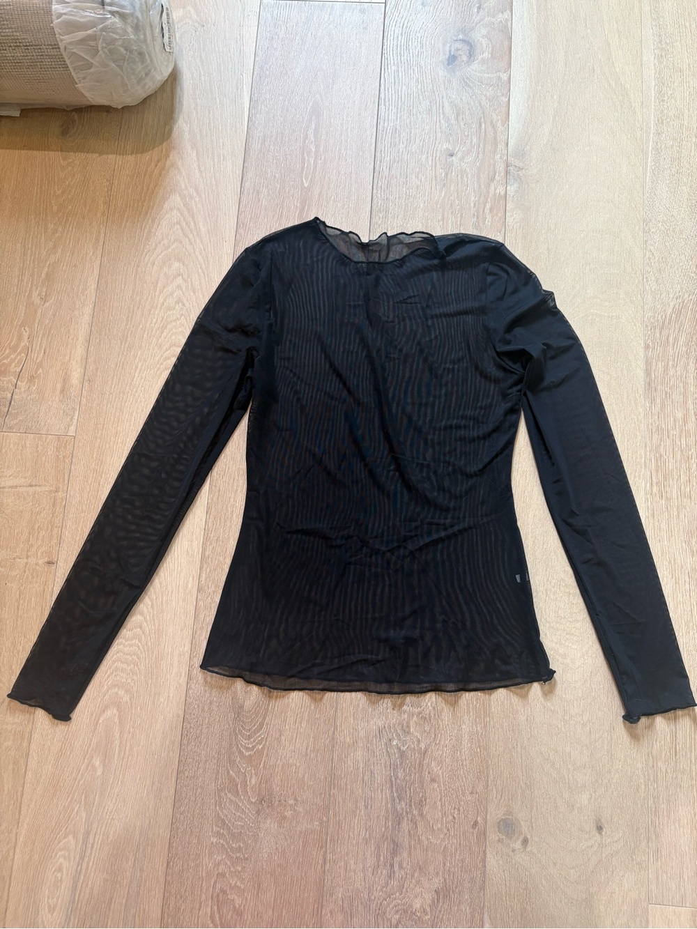 Amazon Women’s Sheer Long Sleeve Top - Black